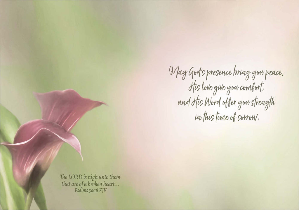 Pink Calla Lilly | Christian Sympathy Card with scripture