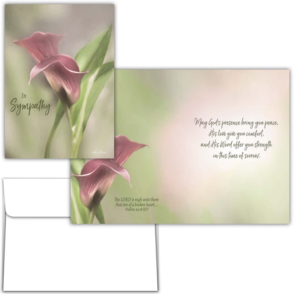 Pink Calla Lilly | Christian Sympathy Card with scripture