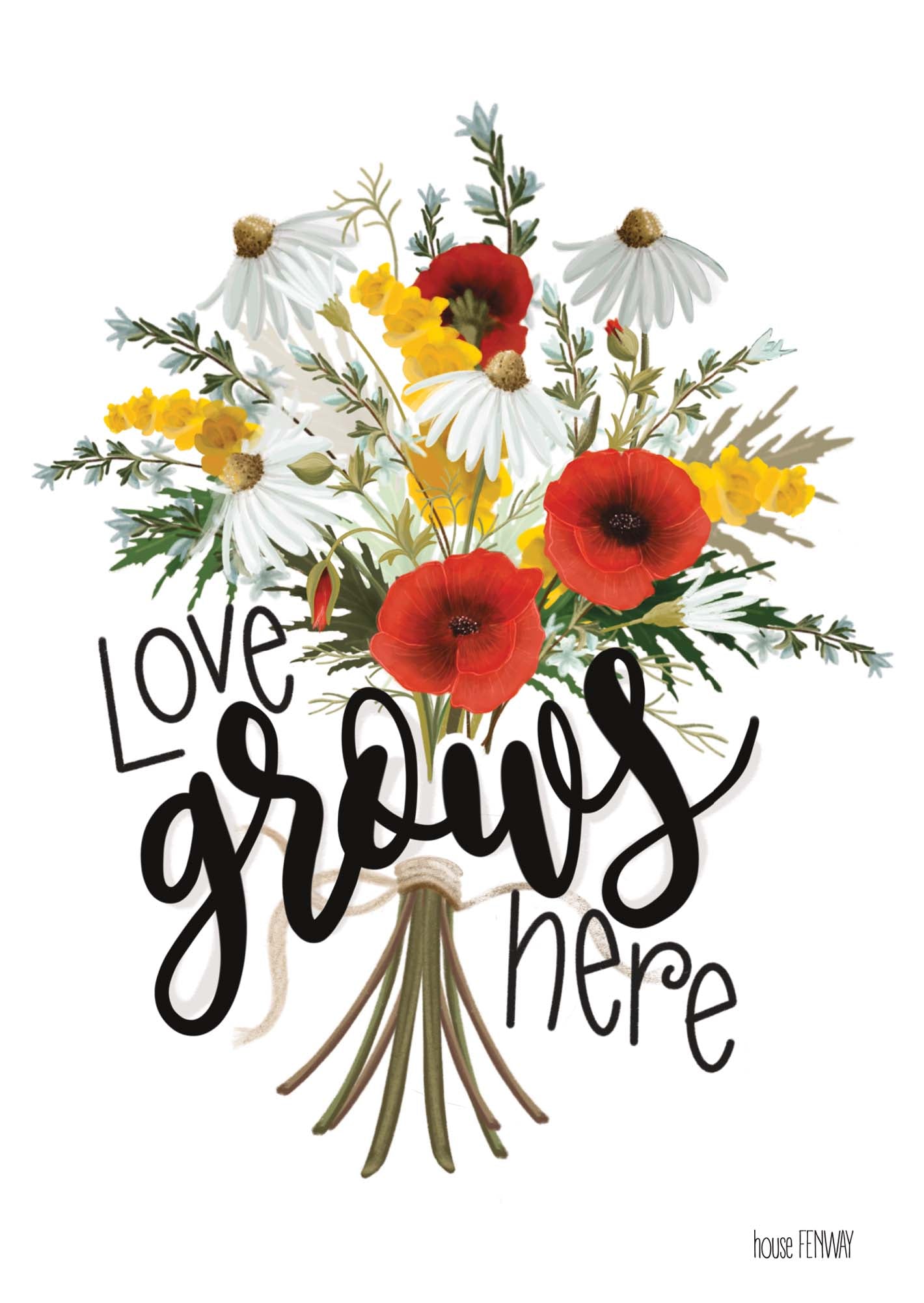 Love Grows Here Christian Wedding Card