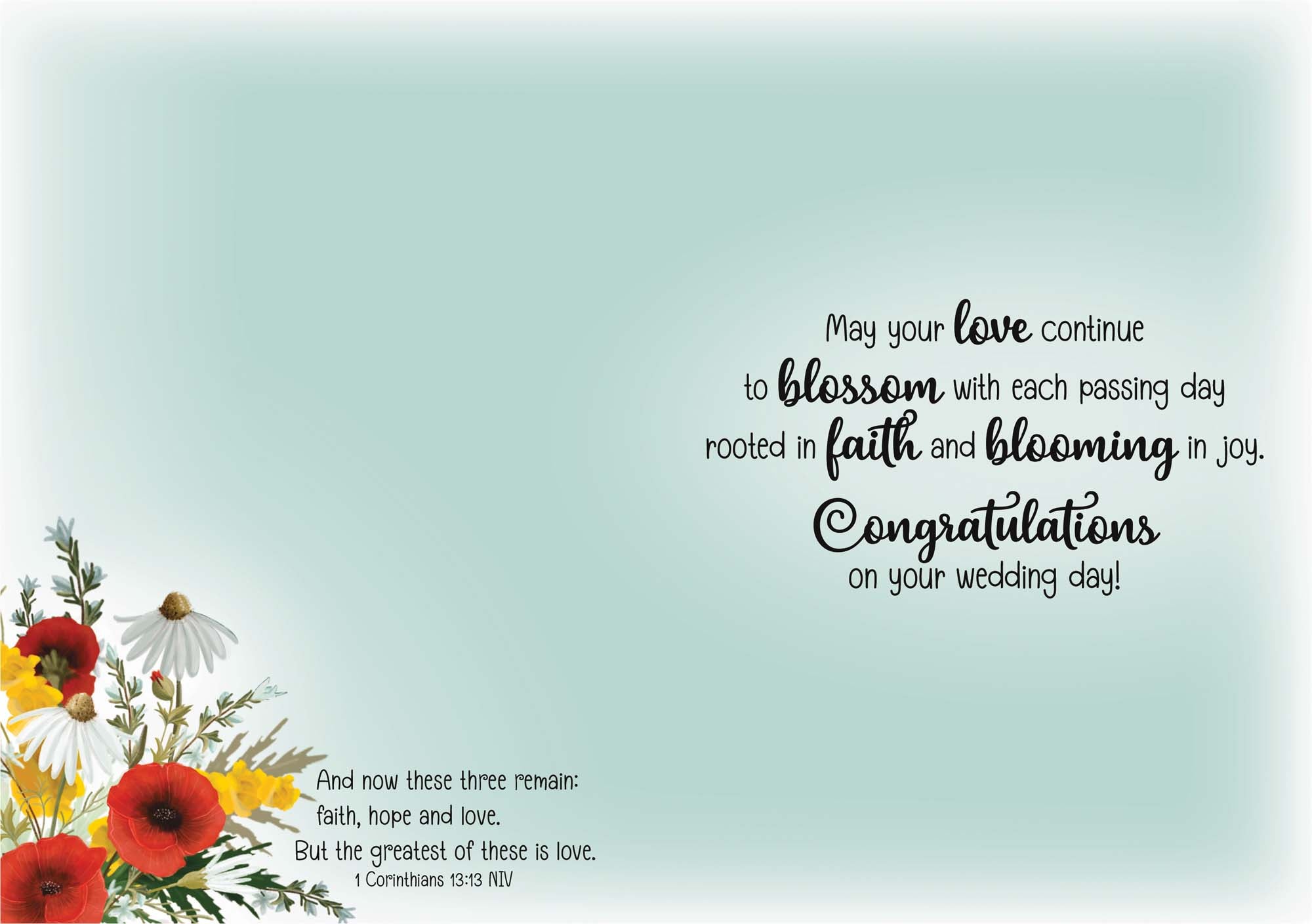 Love Grows Here Christian Wedding Card