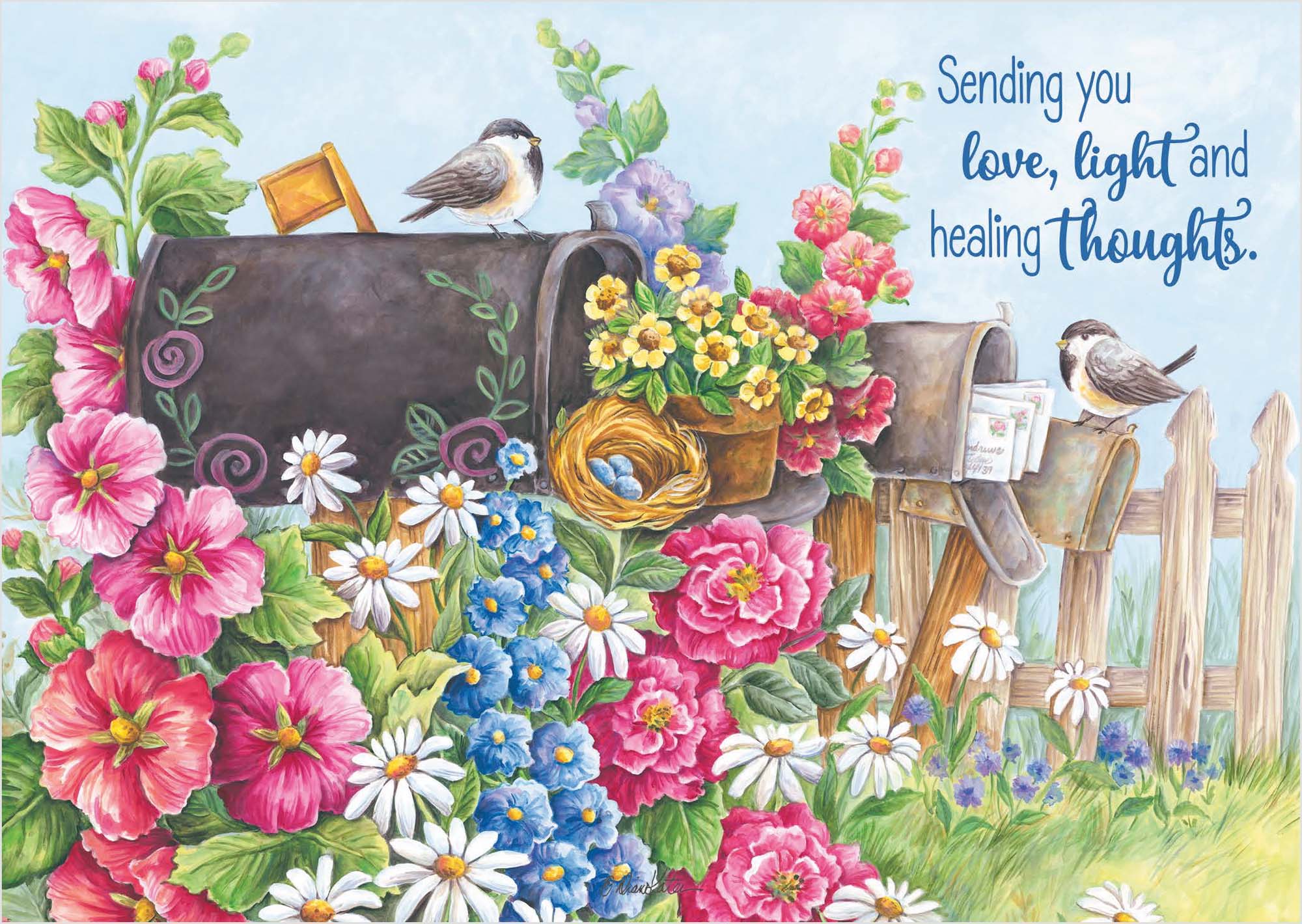 Religious Get Well Card | Flowers on Mailboxes
