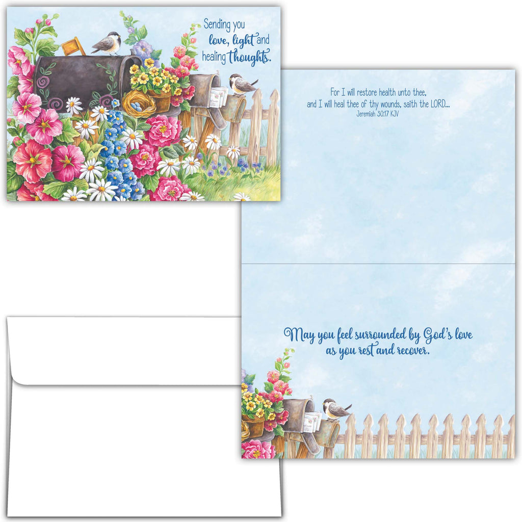 Religious Get Well Card | Flowers on Mailboxes