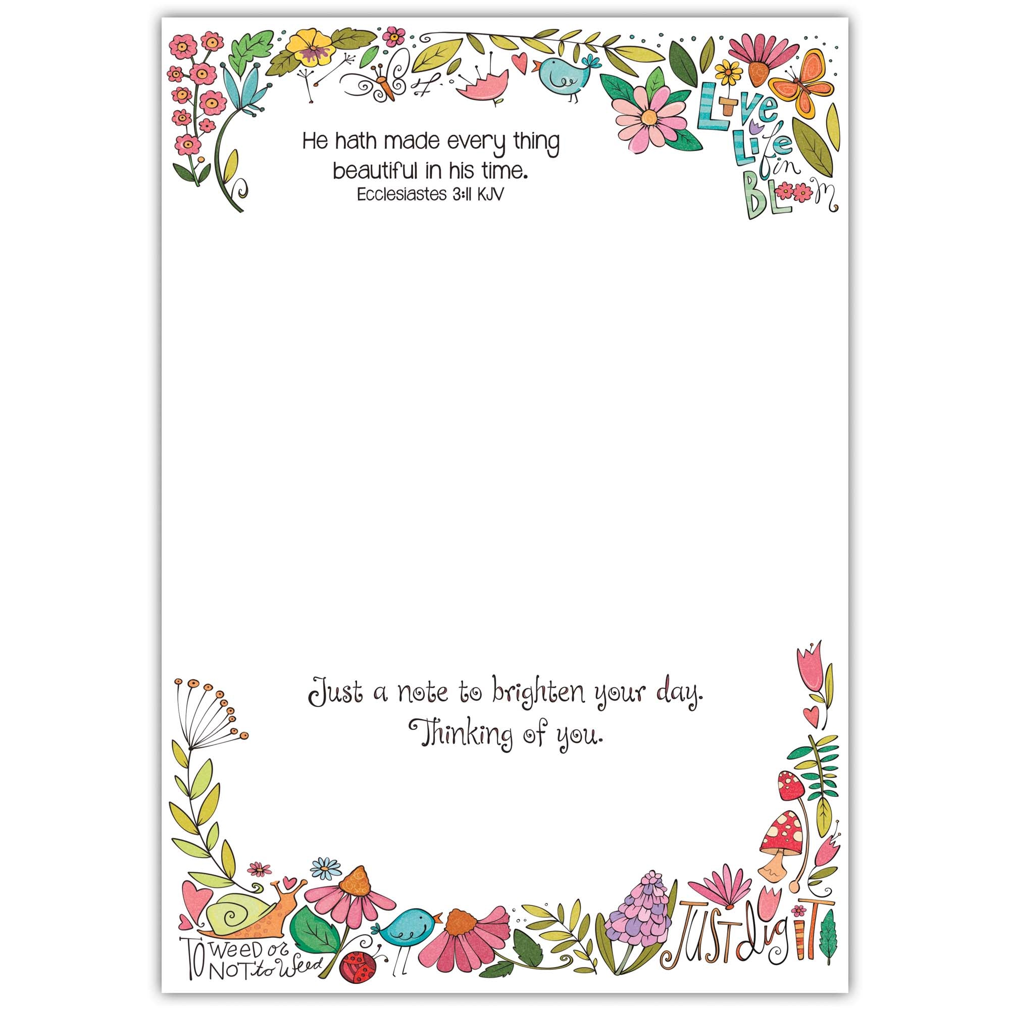 Inside of the card with verse and scripture