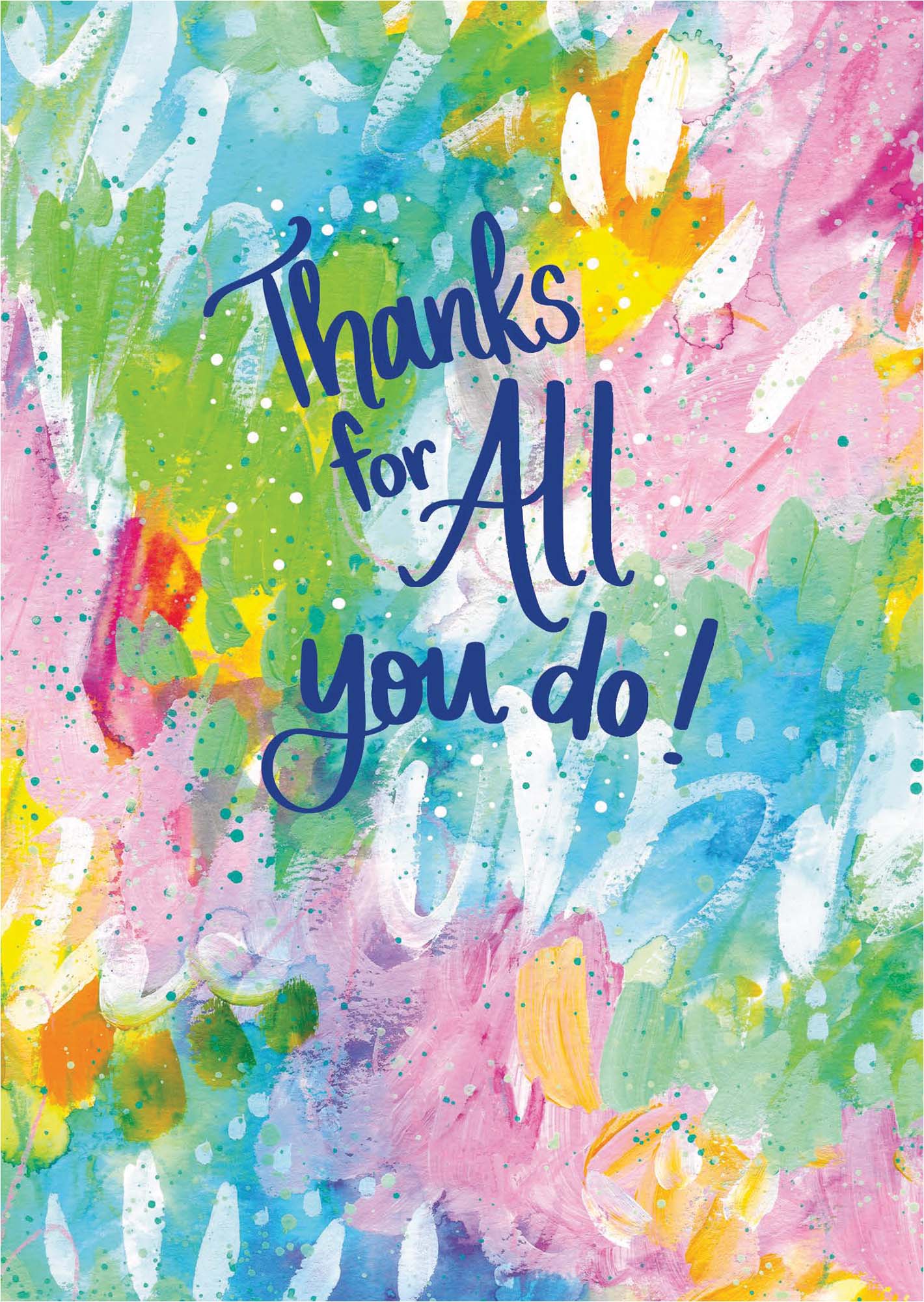 Colorful abstract design with 'Thanks for all you do!' text