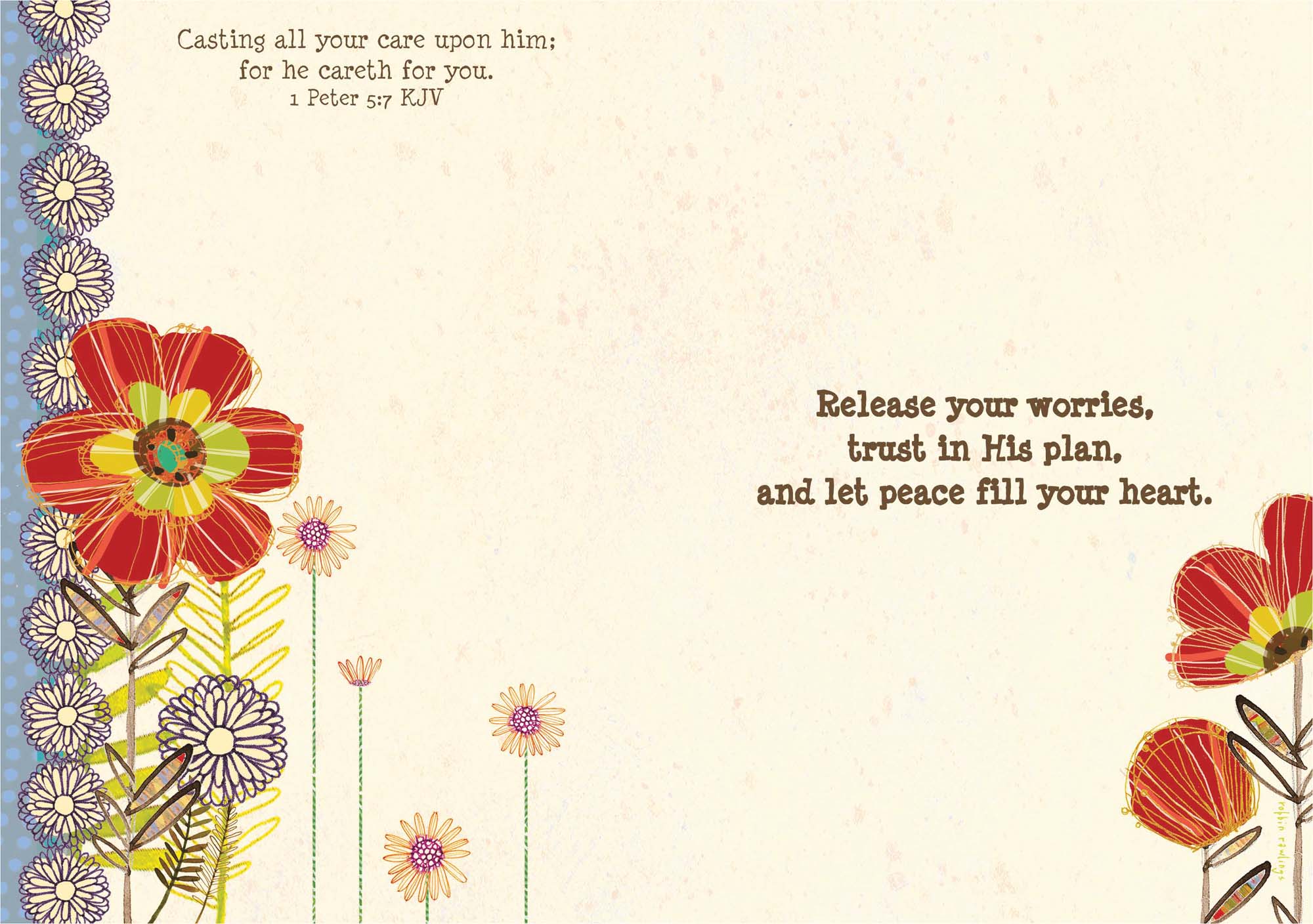 Floral design with inspirational text on a beige background