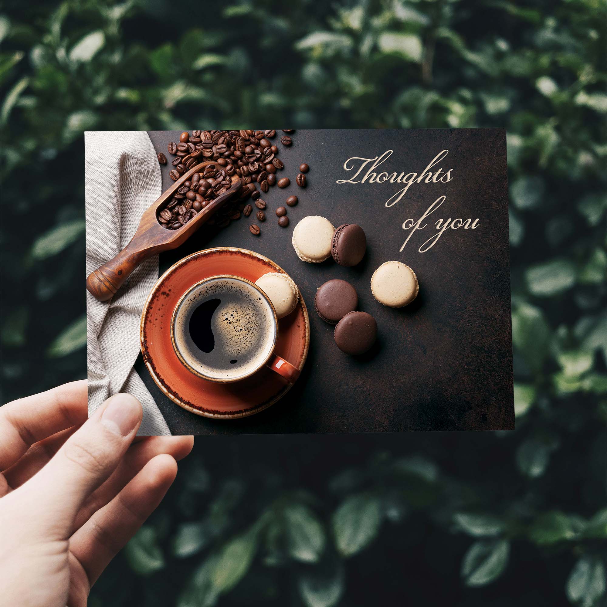 Religious Thinking of You Card | Coffee Beans and Macaroons