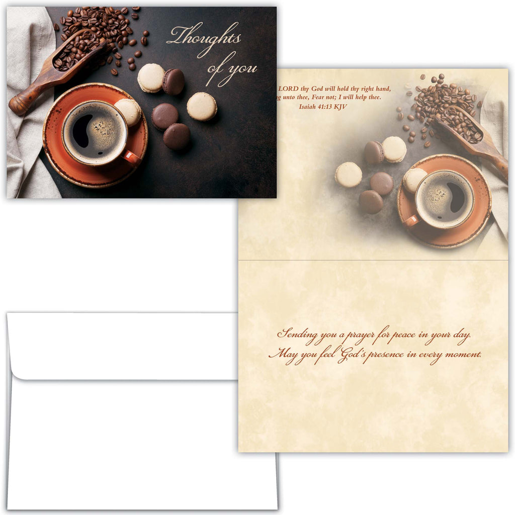 Religious Thinking of You Card | Coffee Beans and Macaroons