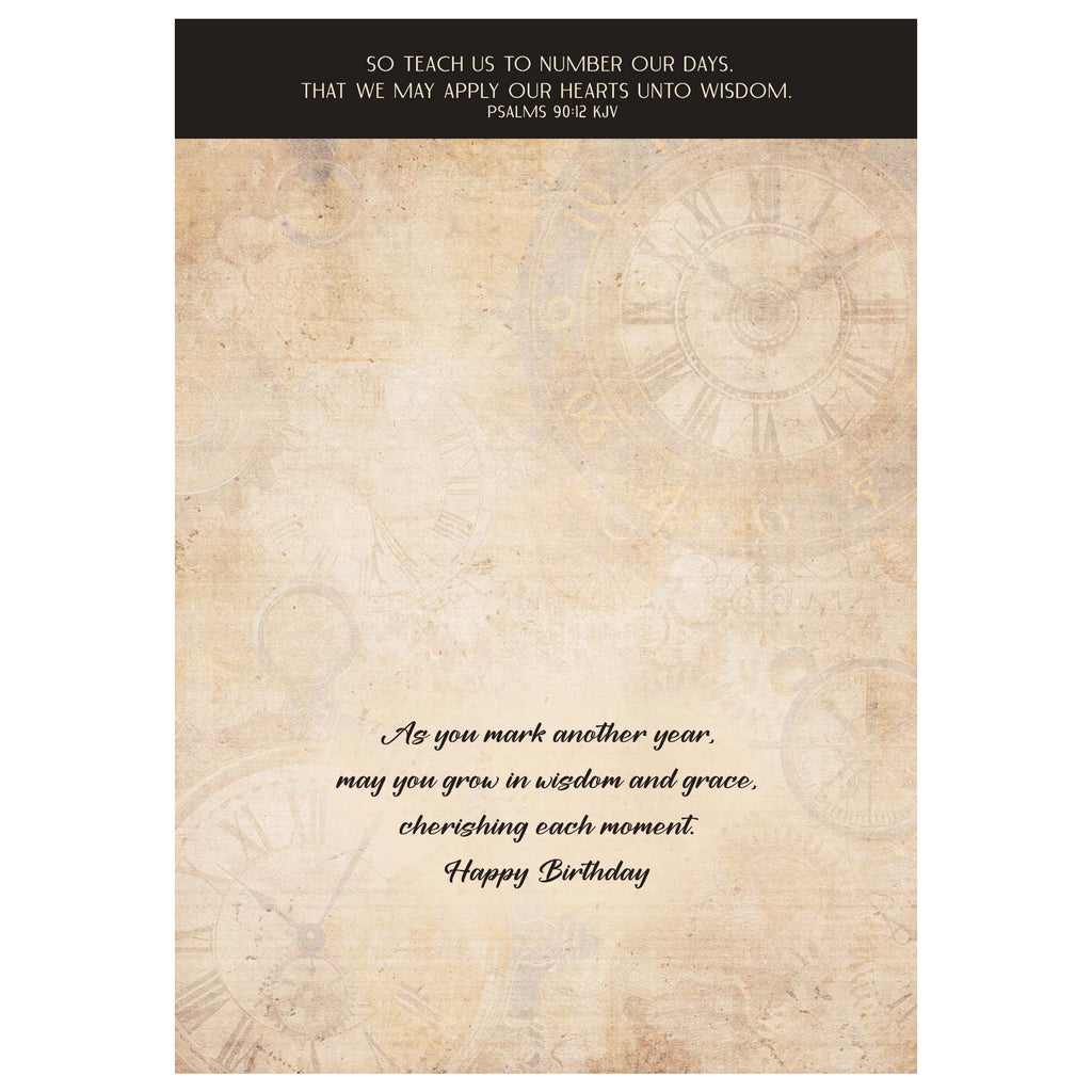 Vintage-style birthday card with text and sun design on a textured background