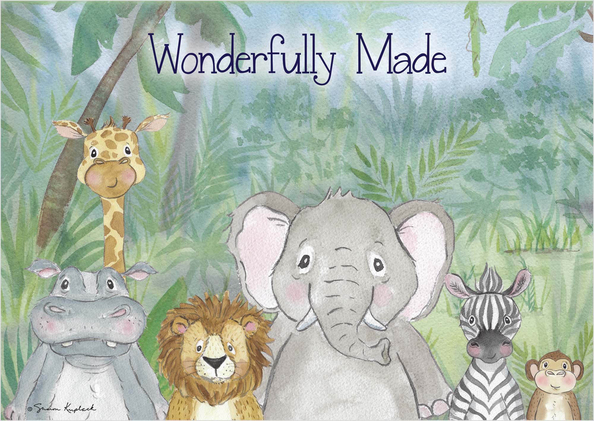 Christian New Baby Card | Little Animals in Jungle