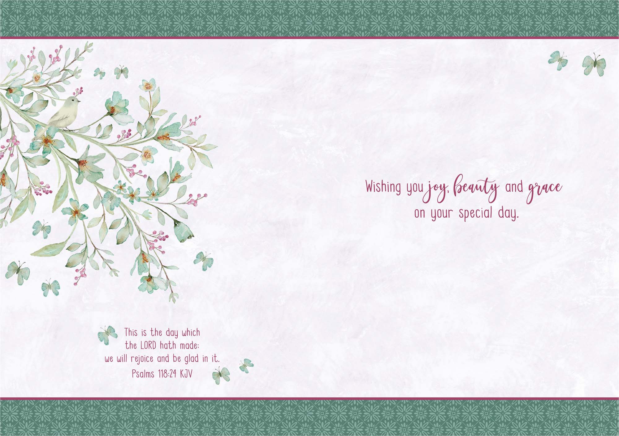 Religious Birthday Card | Butterflies and Birds