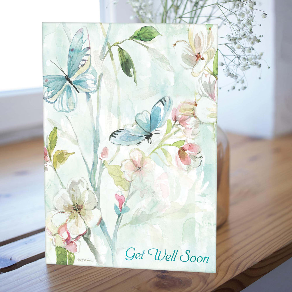 Christian Get Well Card with Scripture (KJV) – Watercolor Butterflies