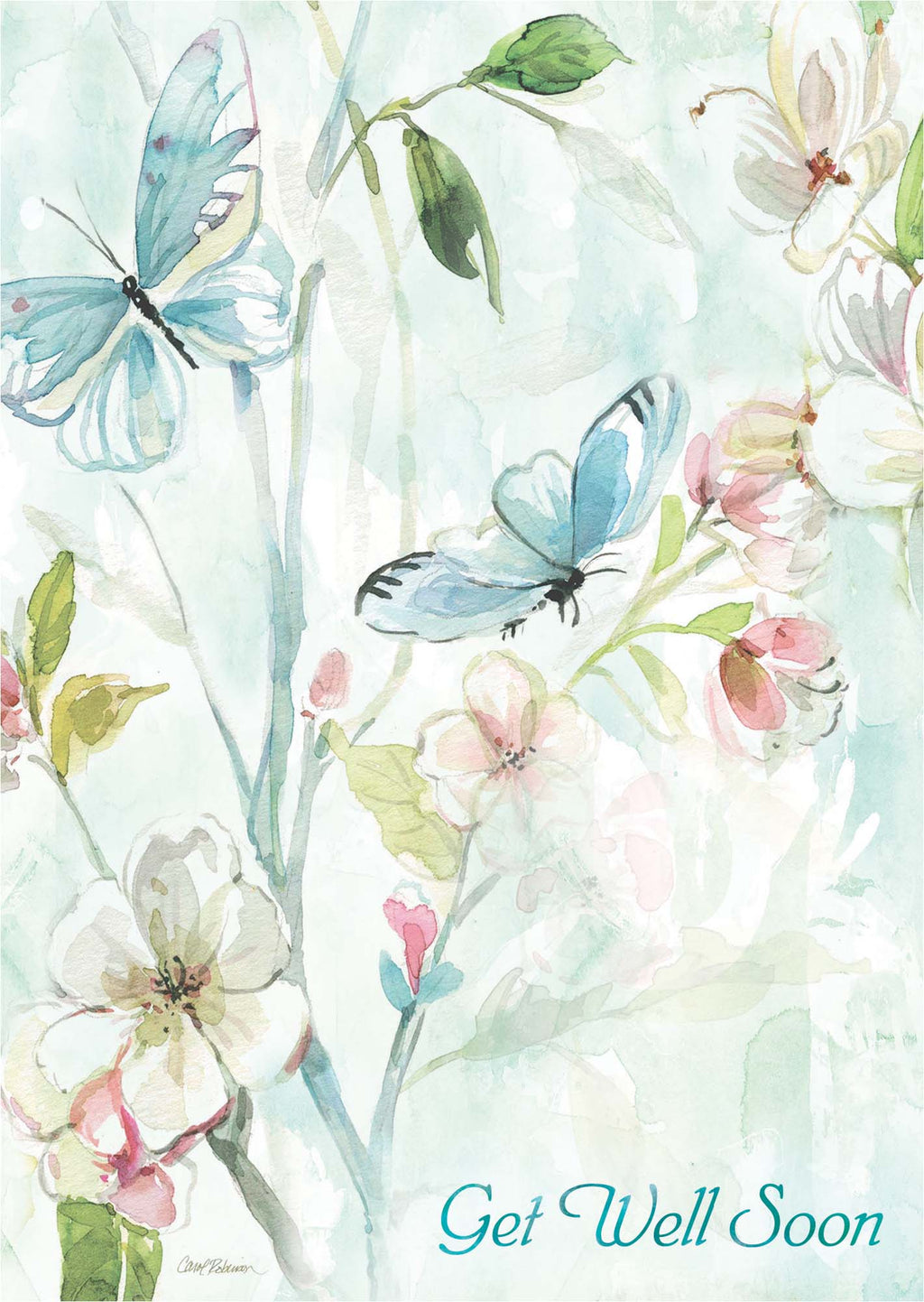 Christian Get Well Card with Scripture (KJV) – Watercolor Butterflies