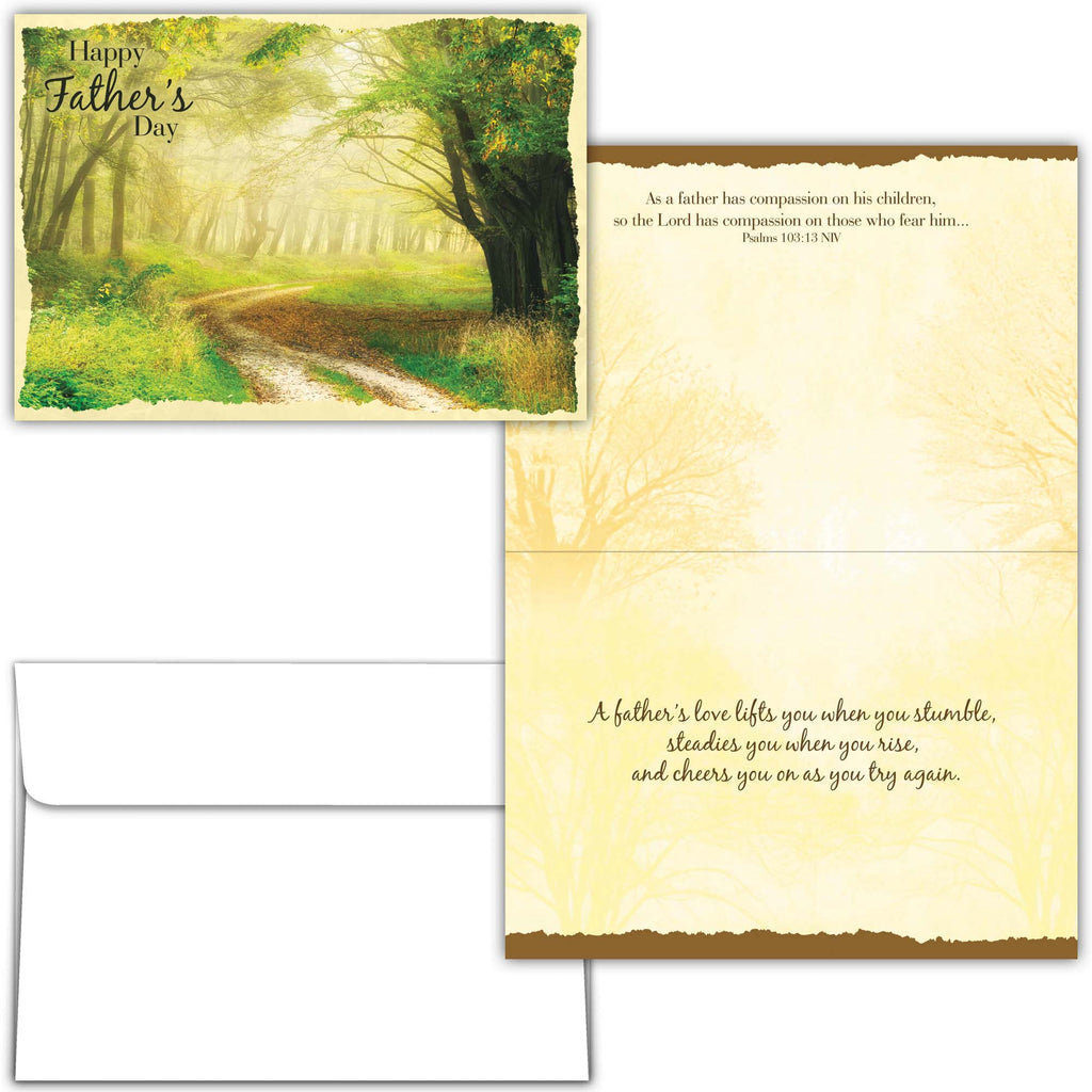 Father's Day card with nature scene and inspirational text