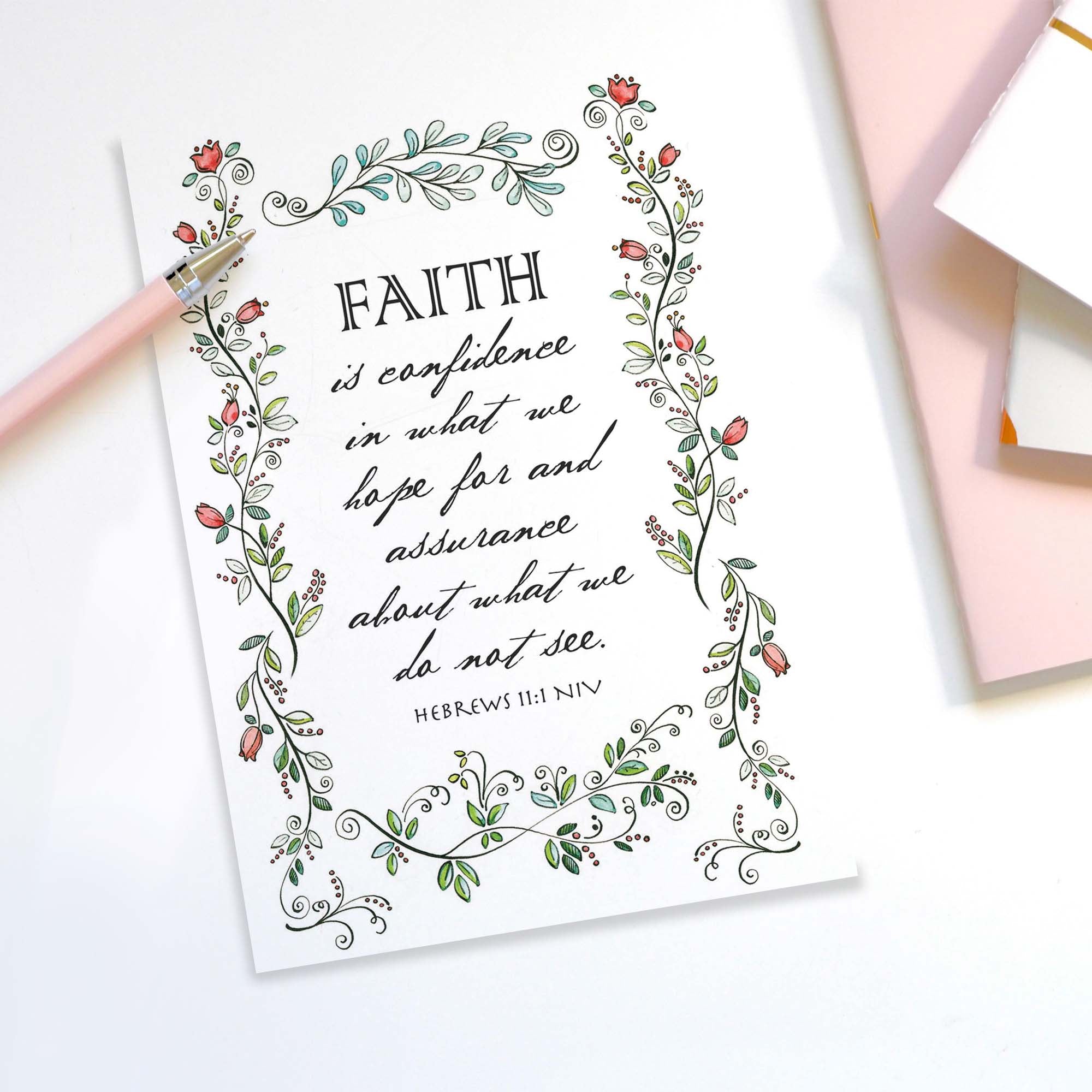 Motivational poster with floral design and text on a white background