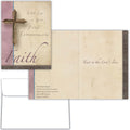 Card with cross design and text for First Communion, featuring a matching envelope.