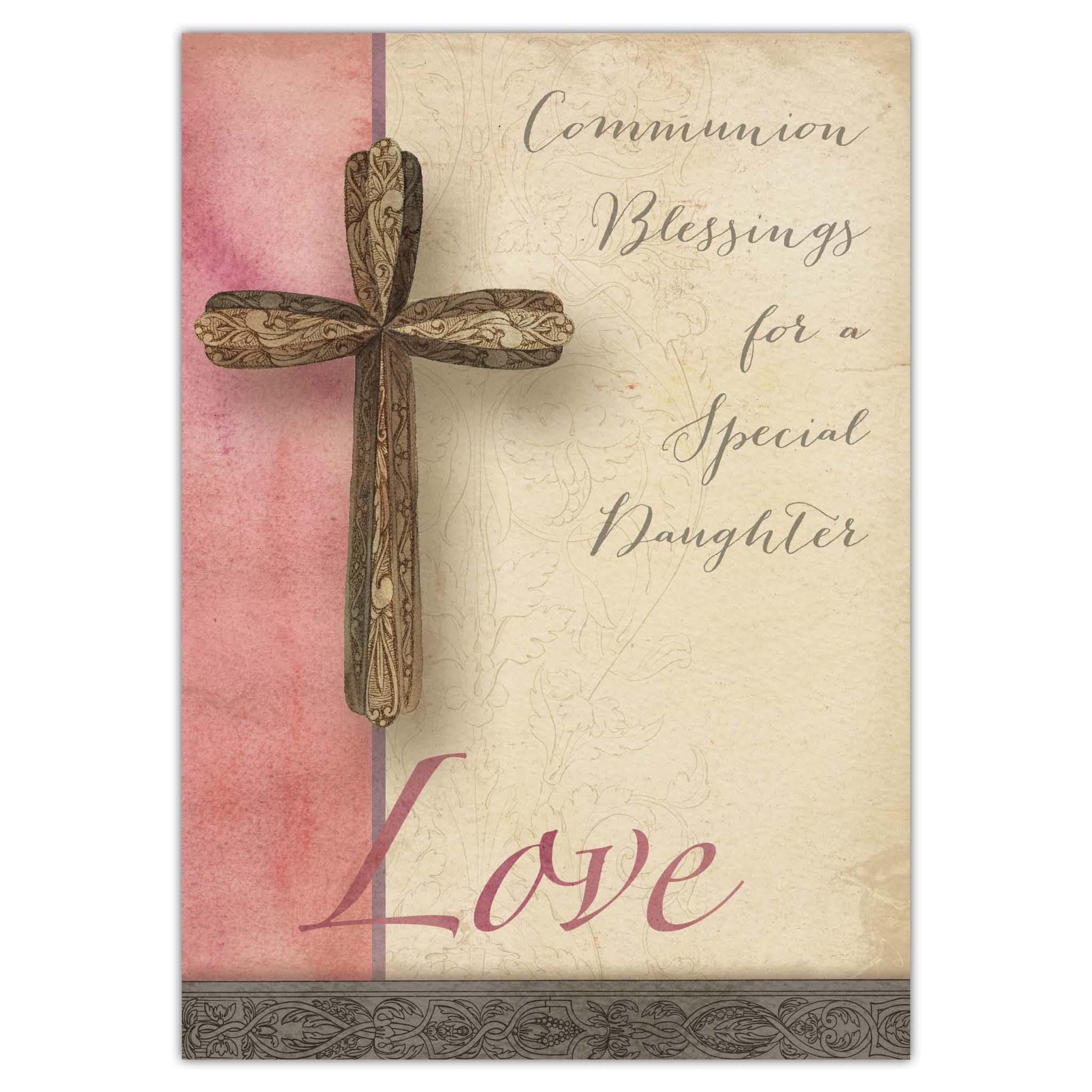 Front Text of Daughter Communion Card