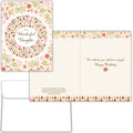 Greeting card with floral design and text for a daughter's birthday, featuring an envelope.