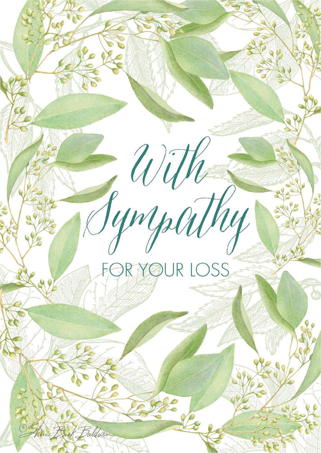 Christian Sympathy Card with Scripture | With Sympathy Greenery