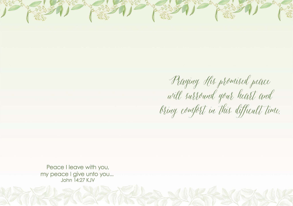 Christian Sympathy Card with Scripture | With Sympathy Greenery