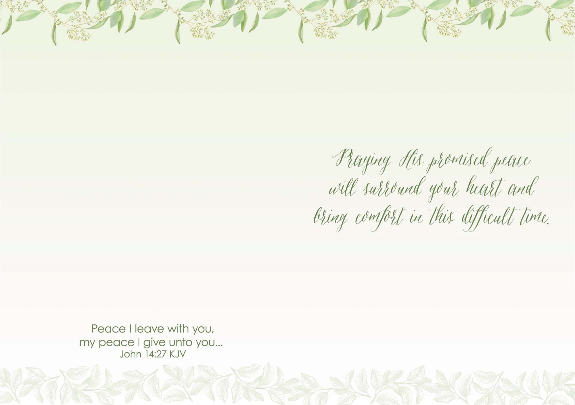 Christian Sympathy Card with Scripture | With Sympathy Greenery
