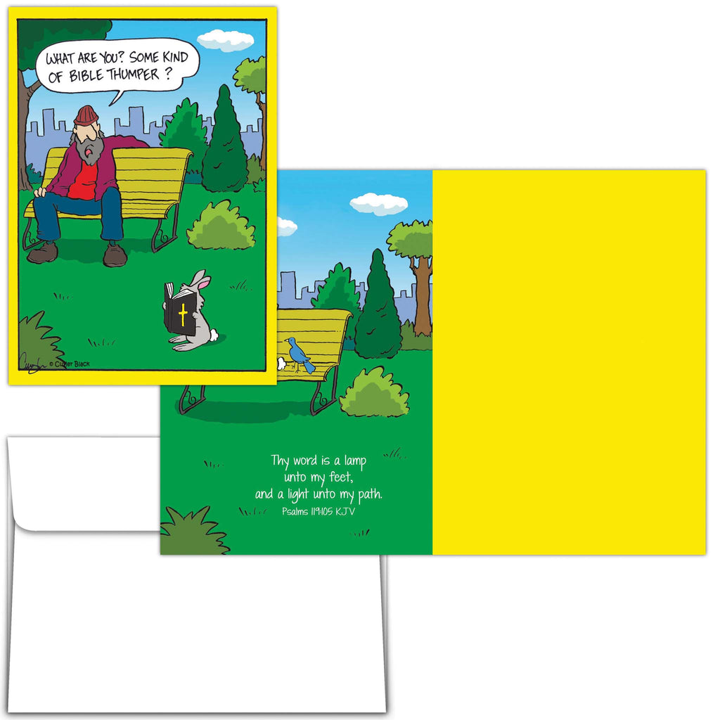 Front and Interior of Christian Religious Humor Card