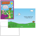Front and Interior of Humorous Religious Card