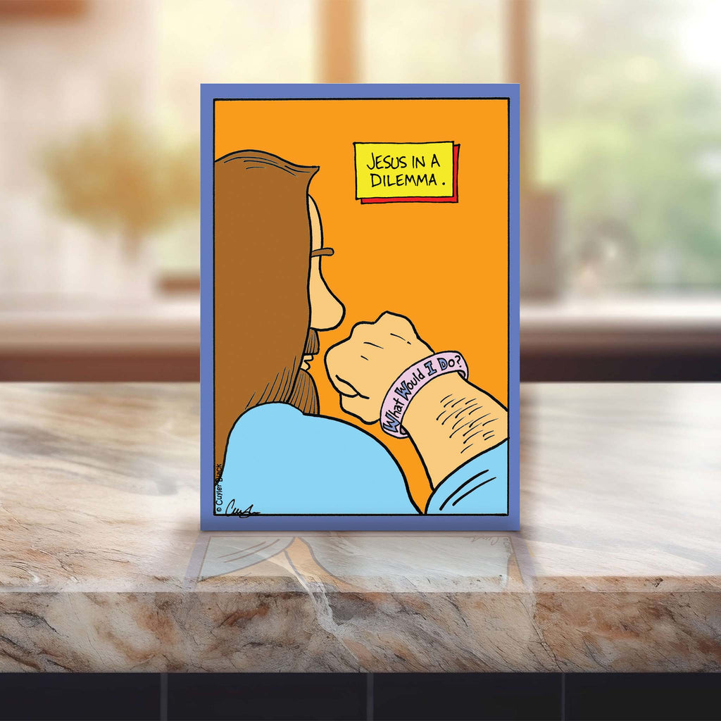 Christian Scripture Humor Card on Counter