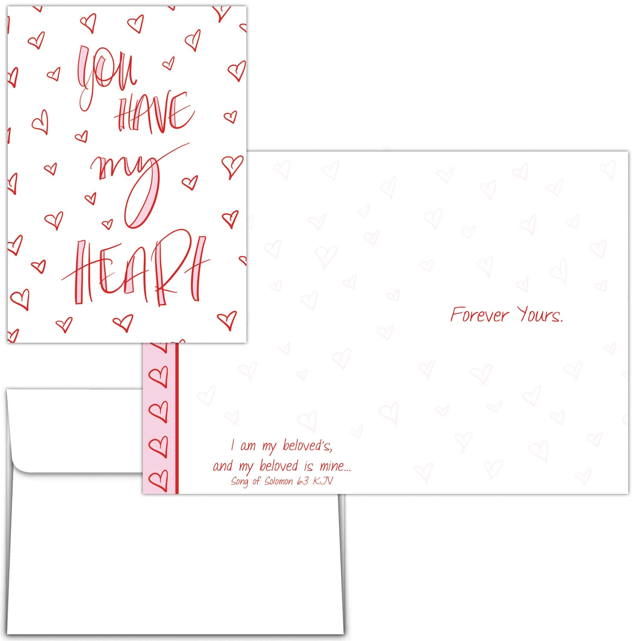 Christian Valentine's card with scripture Front and Interior