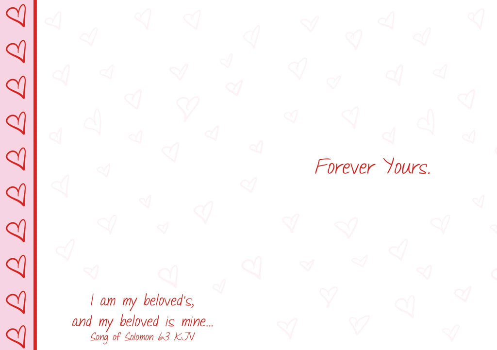 Interior of card with scripture and verse