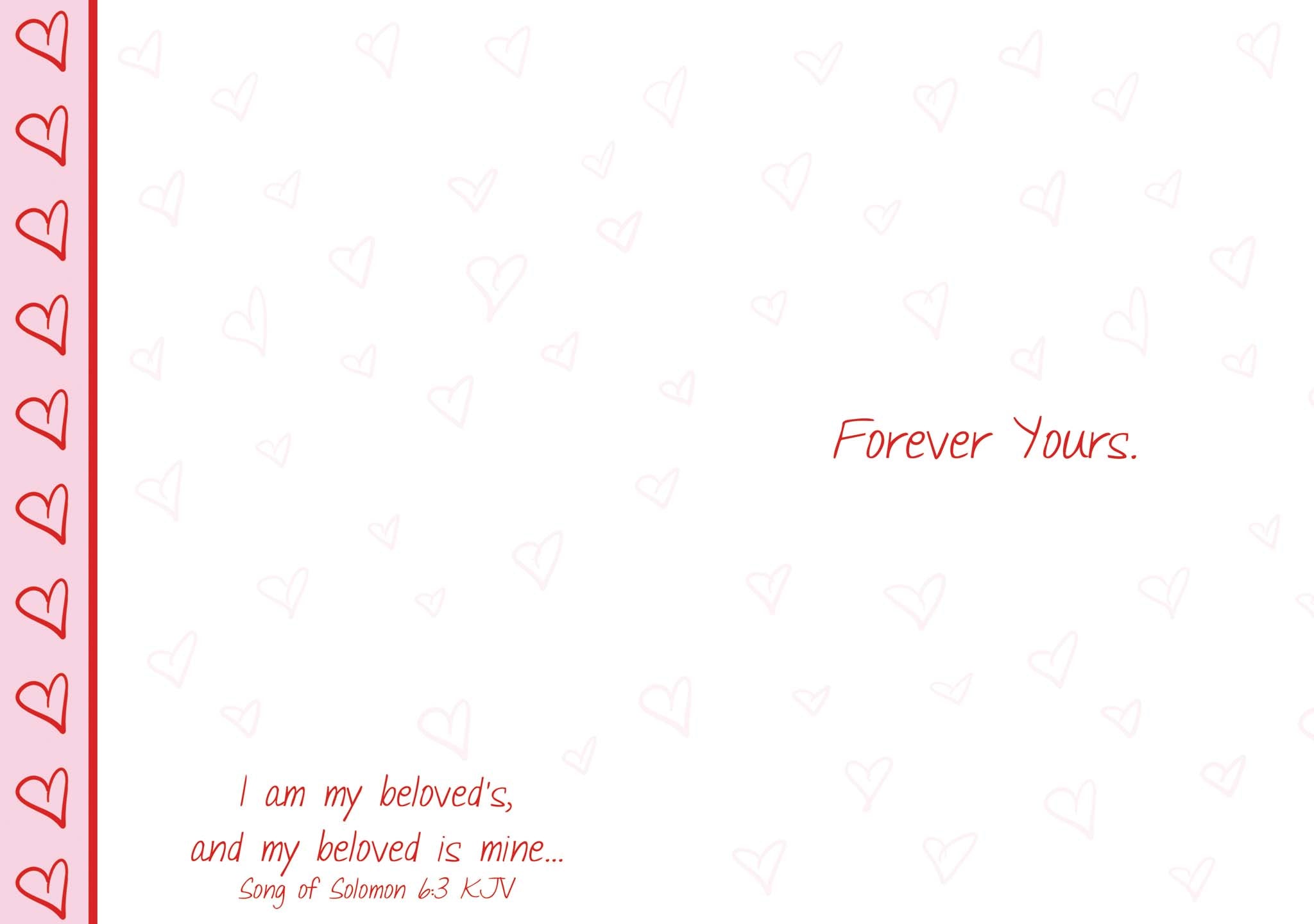 Interior of card with scripture and verse