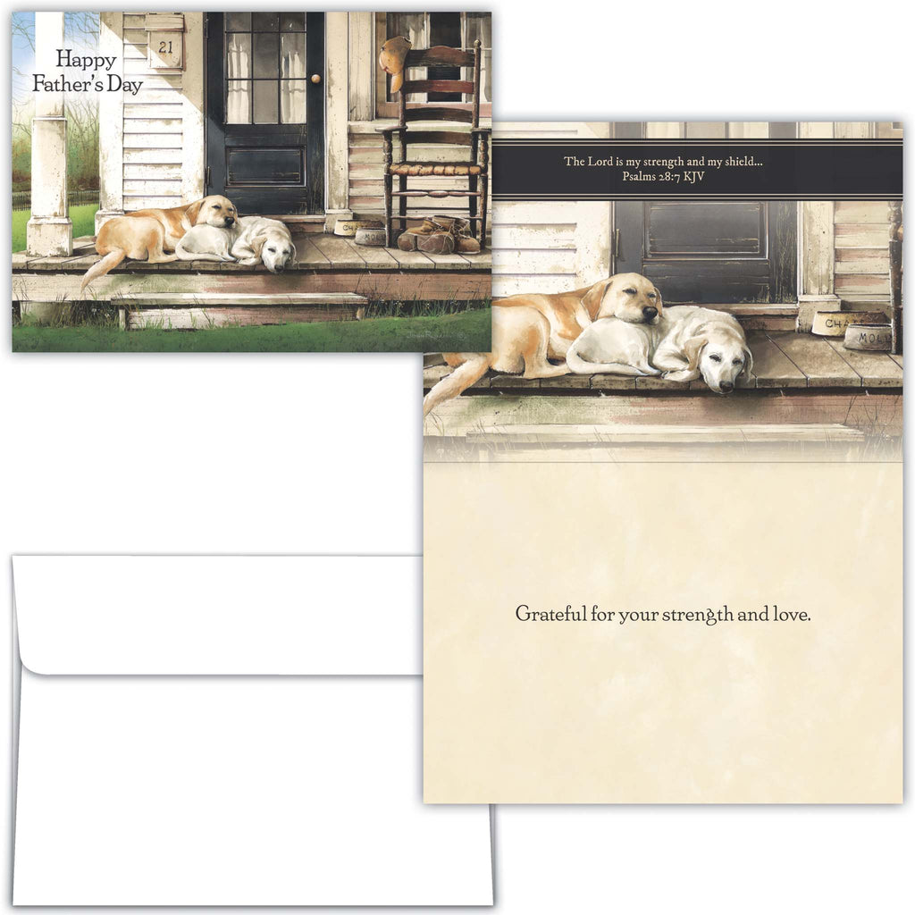 Front and Colored Interior of Christian Father's Day Card