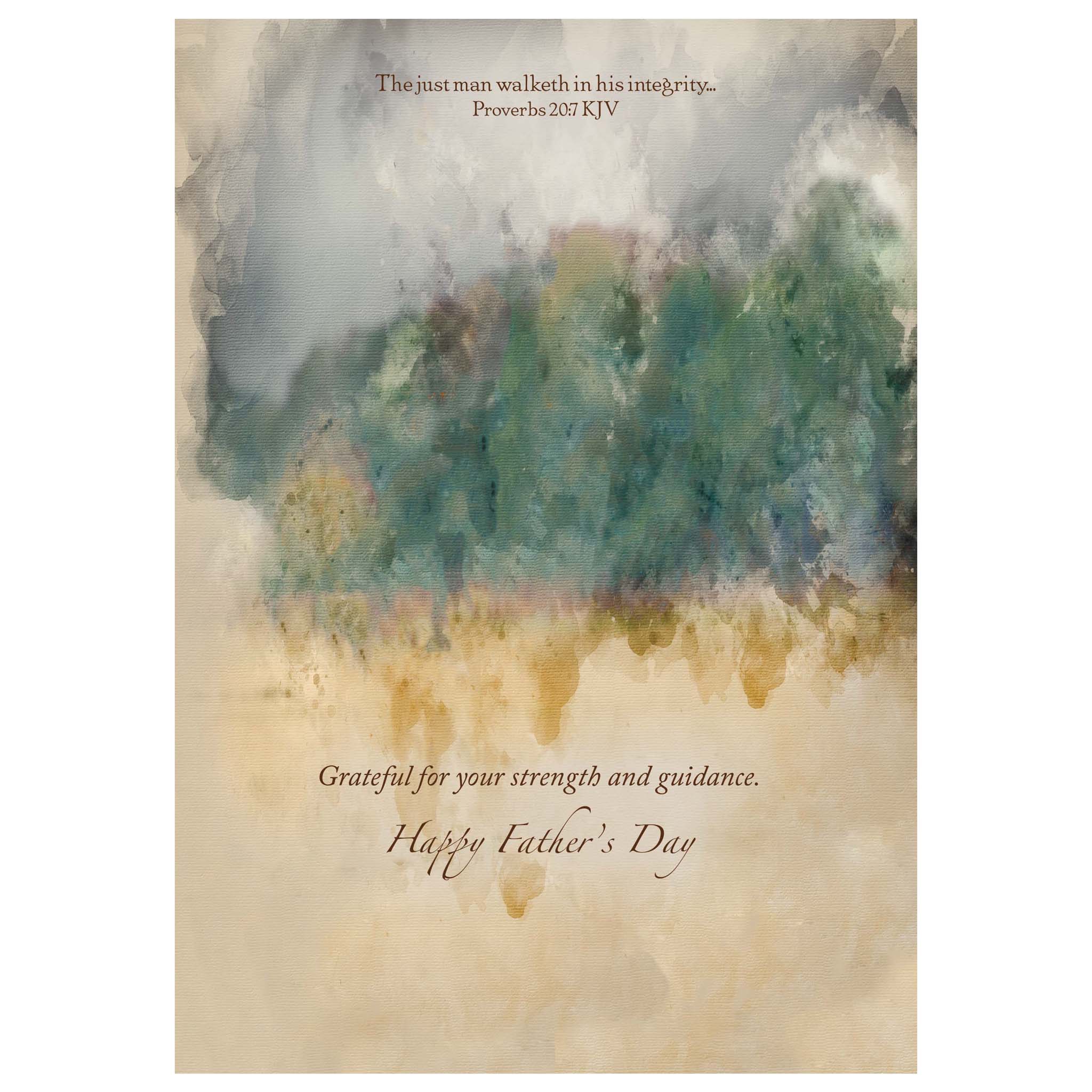 Father's Day card with nature-themed design and inspirational quote.