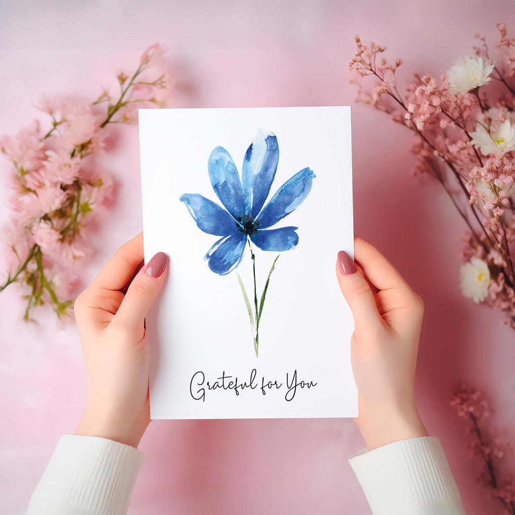 Religious Thank You Card | Blue Daisy
