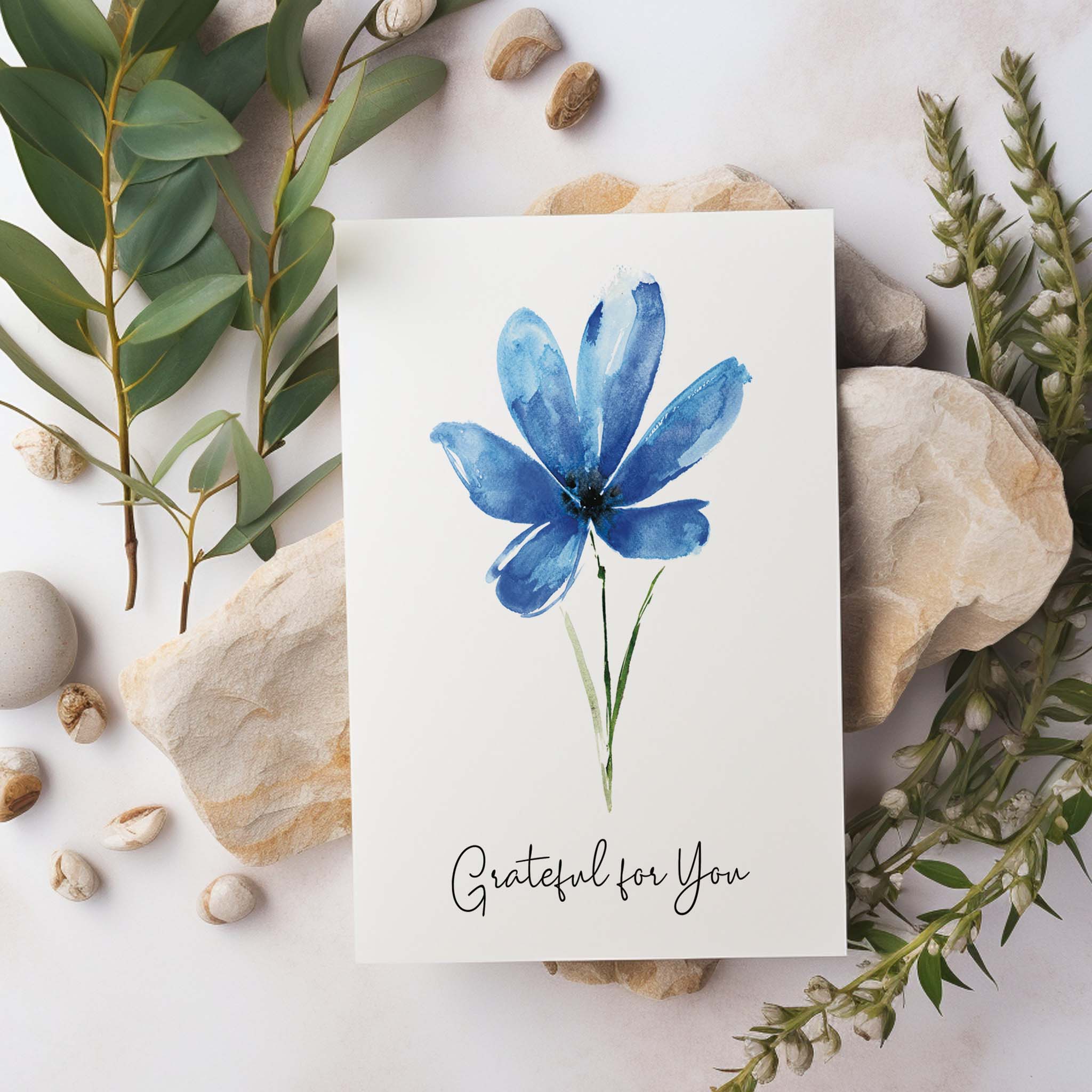 Religious Thank You Card | Blue Daisy