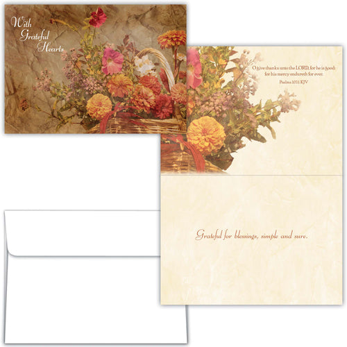Floral-themed stationery set with a card and envelope on a white background