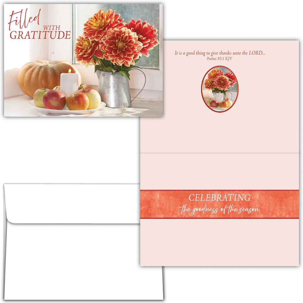 Front and interior of Religious Thanksgiving Card. 