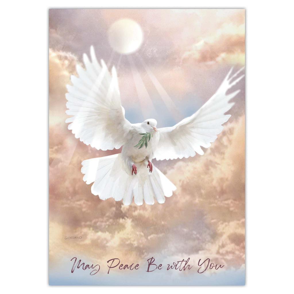 Front of Christian Sympathy Card with Dove