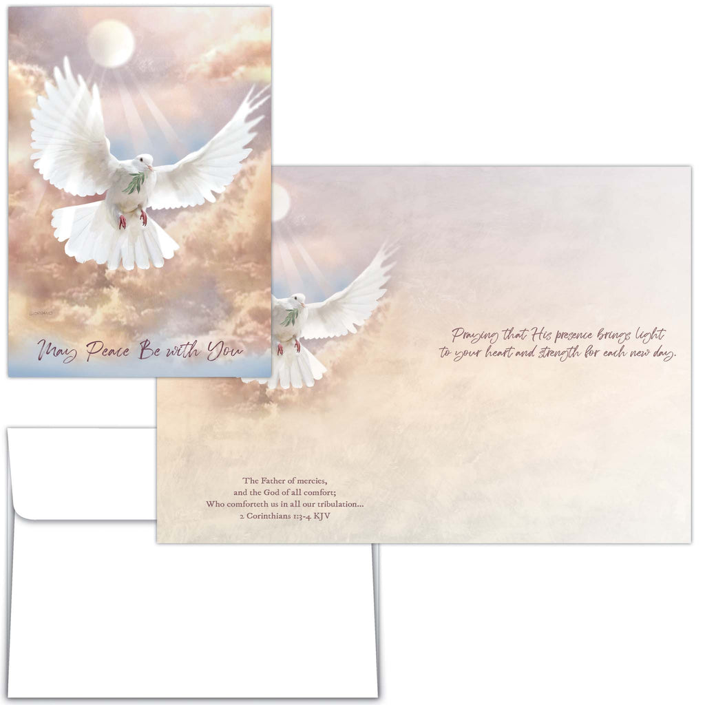 Christian Sympathy Card with Dove Front and Interior