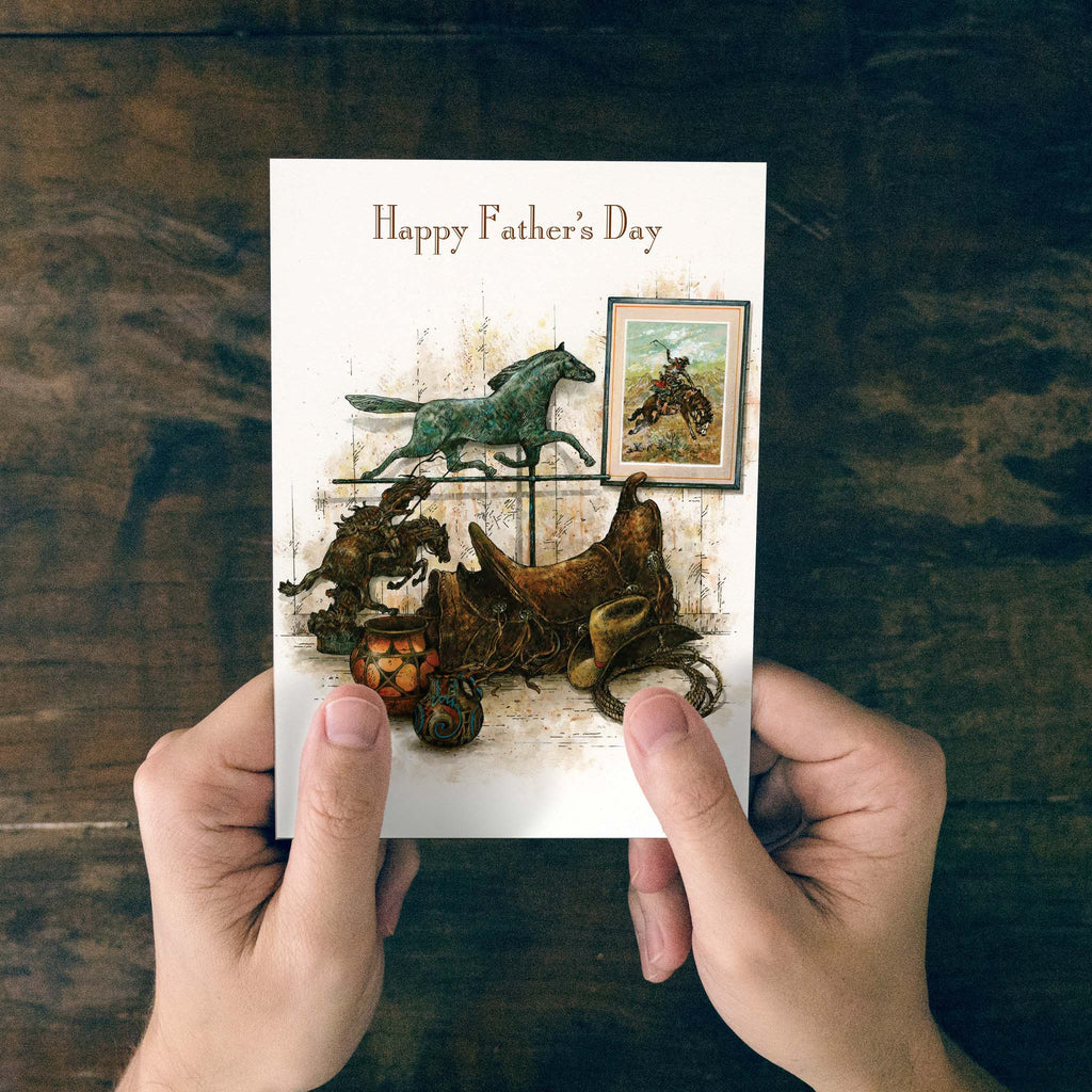 Holding Father's Day card