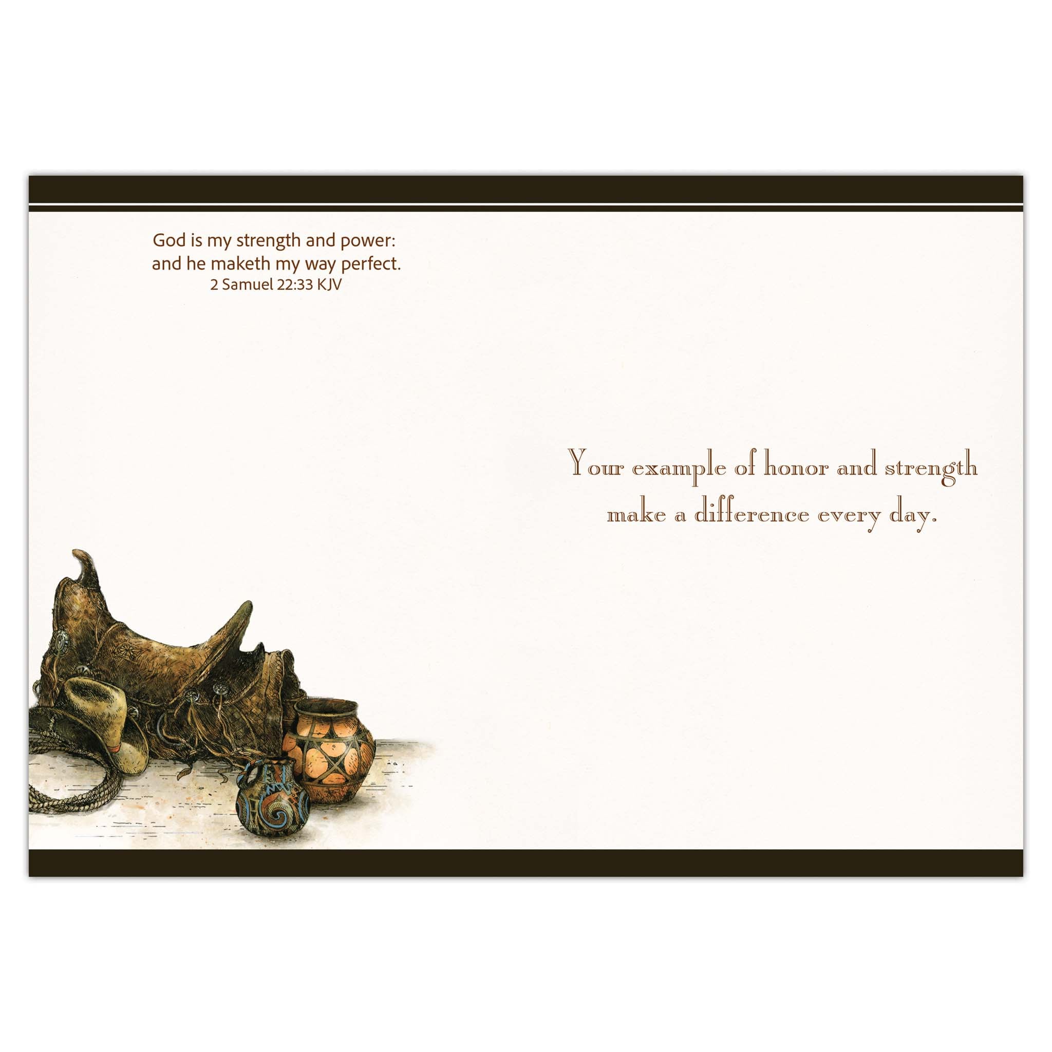 Colored printed interior of card