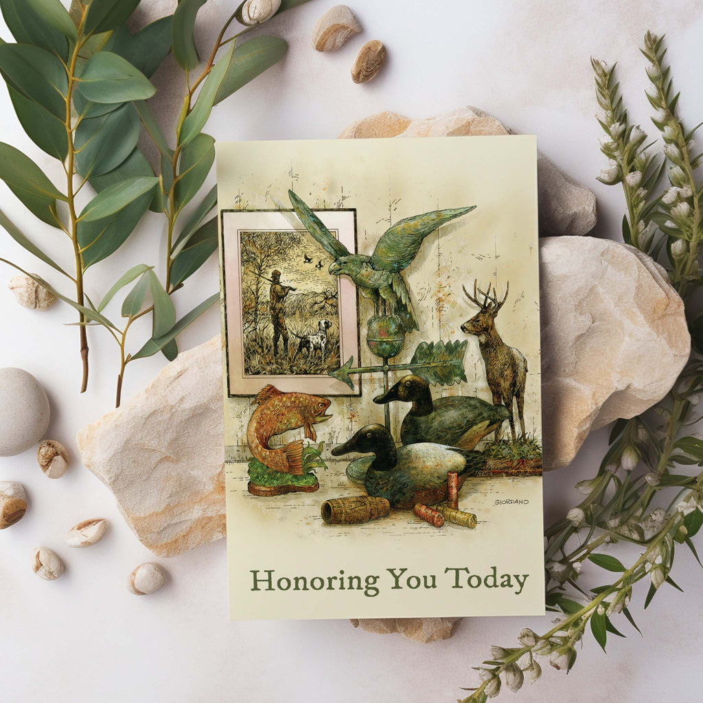 Father's Day Card Rocks and Greenery
