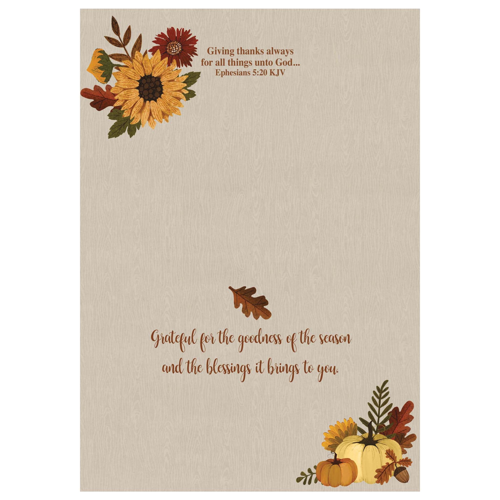Colored Interior of Christian Thanksgiving Card