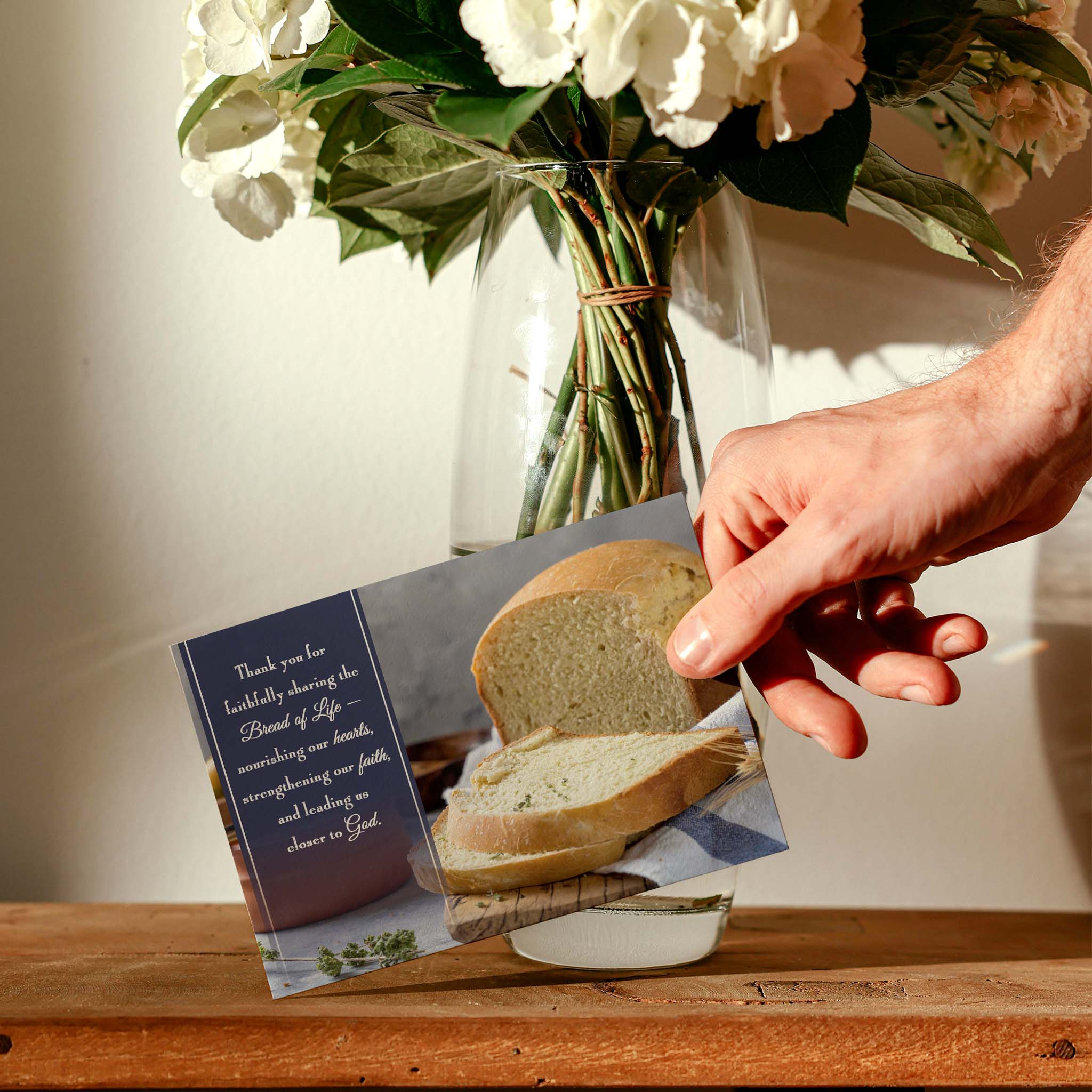 Holding Ministry Appreciation card - loaf of bread
