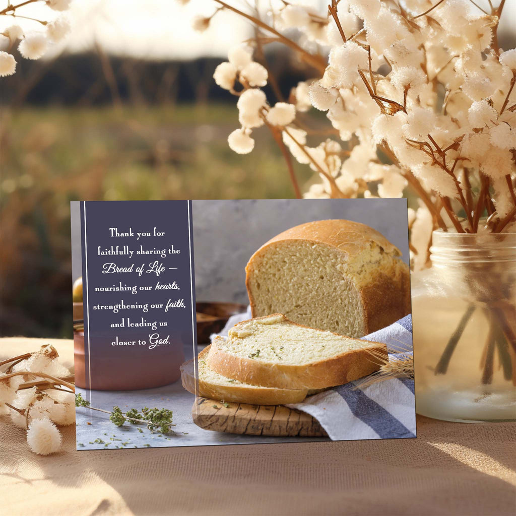 Ministry Appreciation Card on Table with Cotton plants