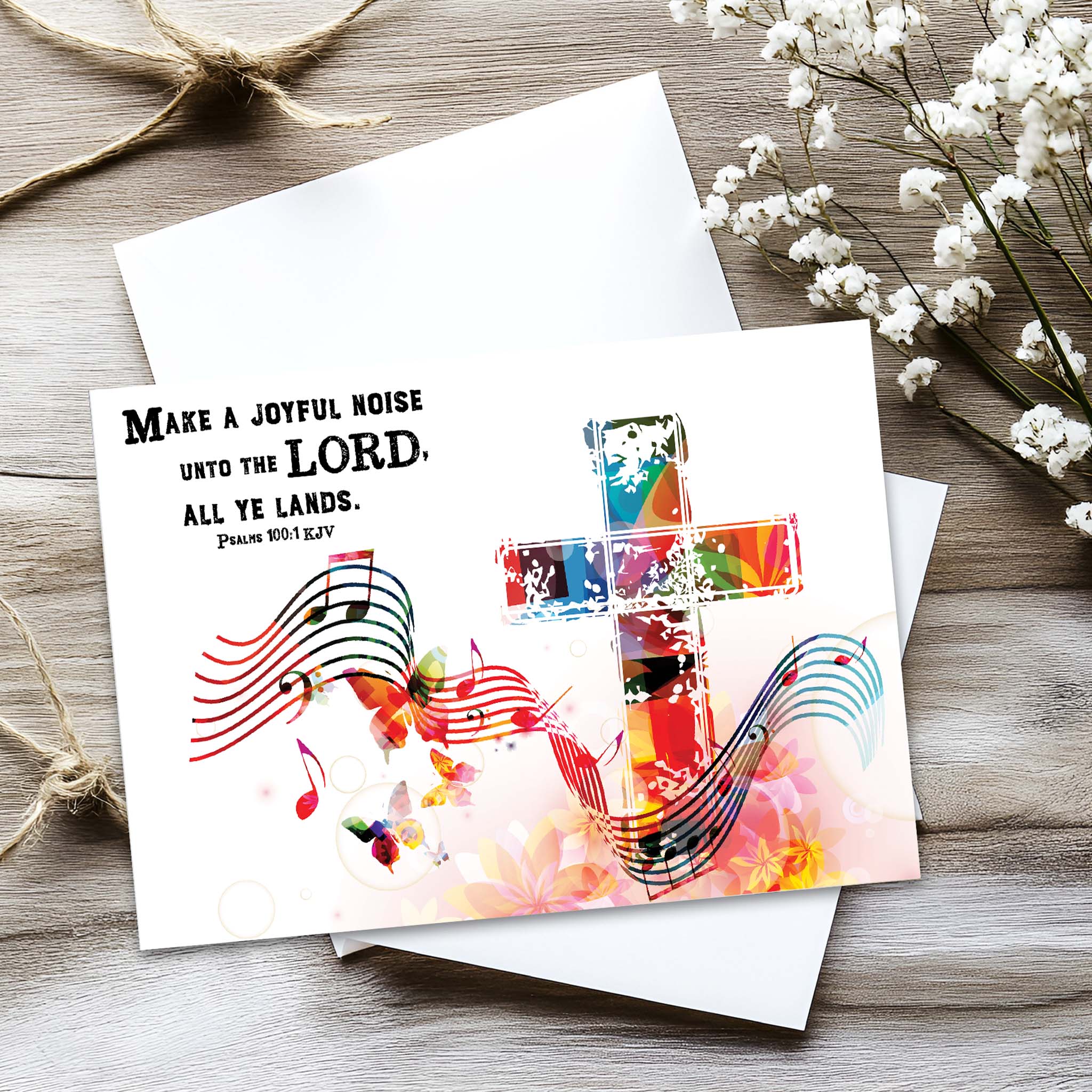 Ministry Appreciation Card on Table with Twine and Flowers