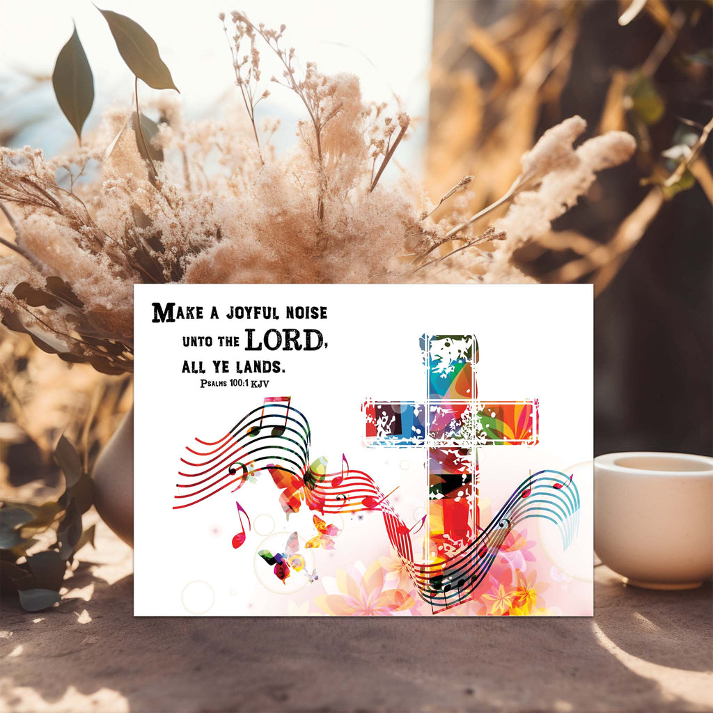 Religious Ministry Card on Table with Flowers