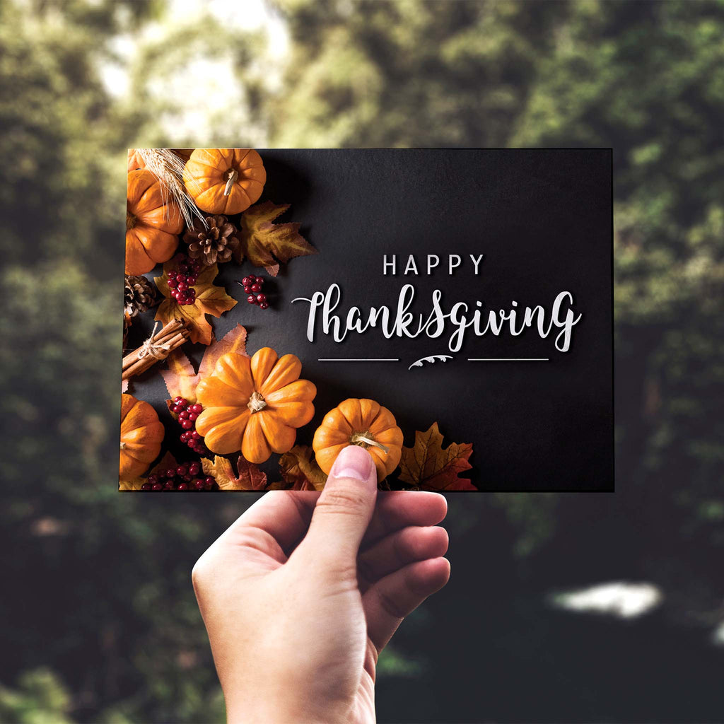 Holding Thanksgiving Card