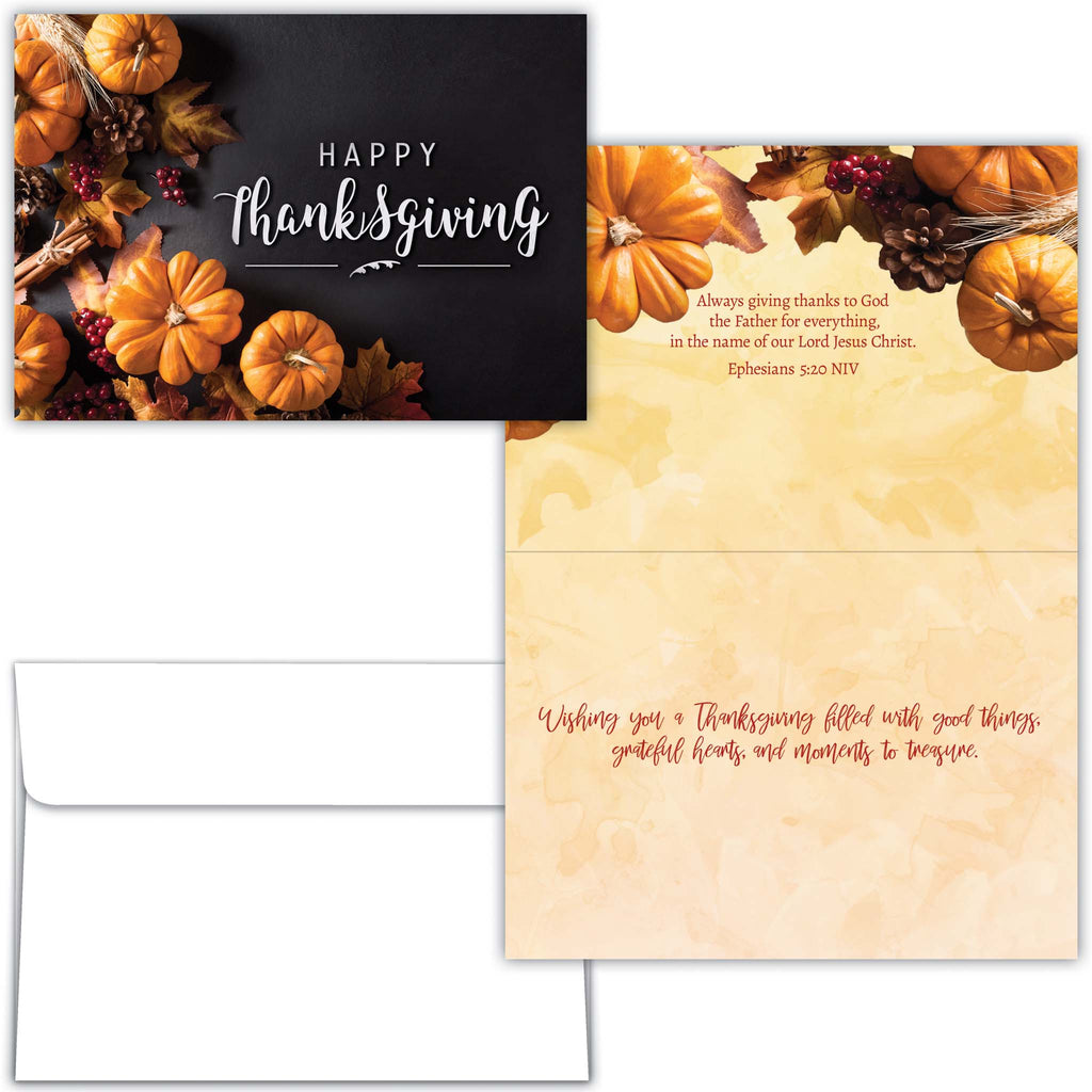 Front and Interior of Thanksgiving Card
