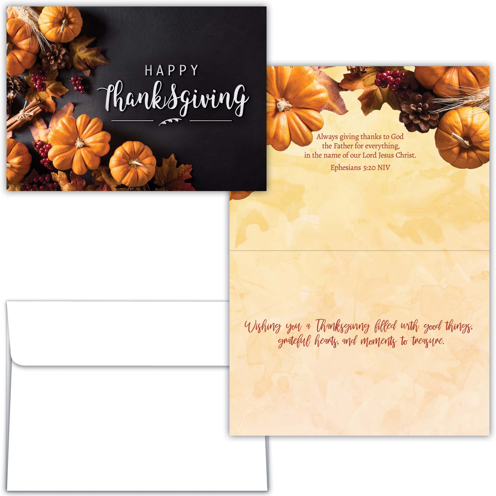 Front and Interior of Thanksgiving Card