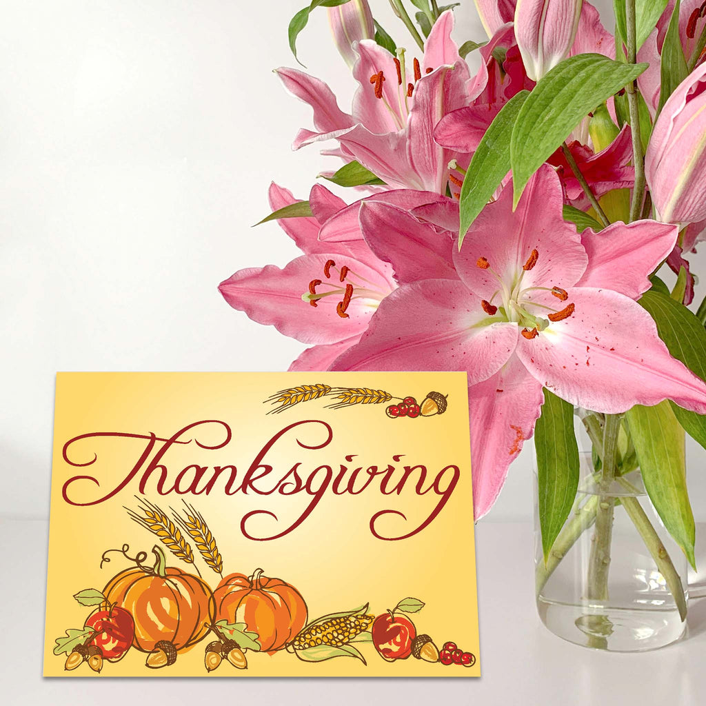 Shared Blessings Religious Thanksgiving Card with flowers